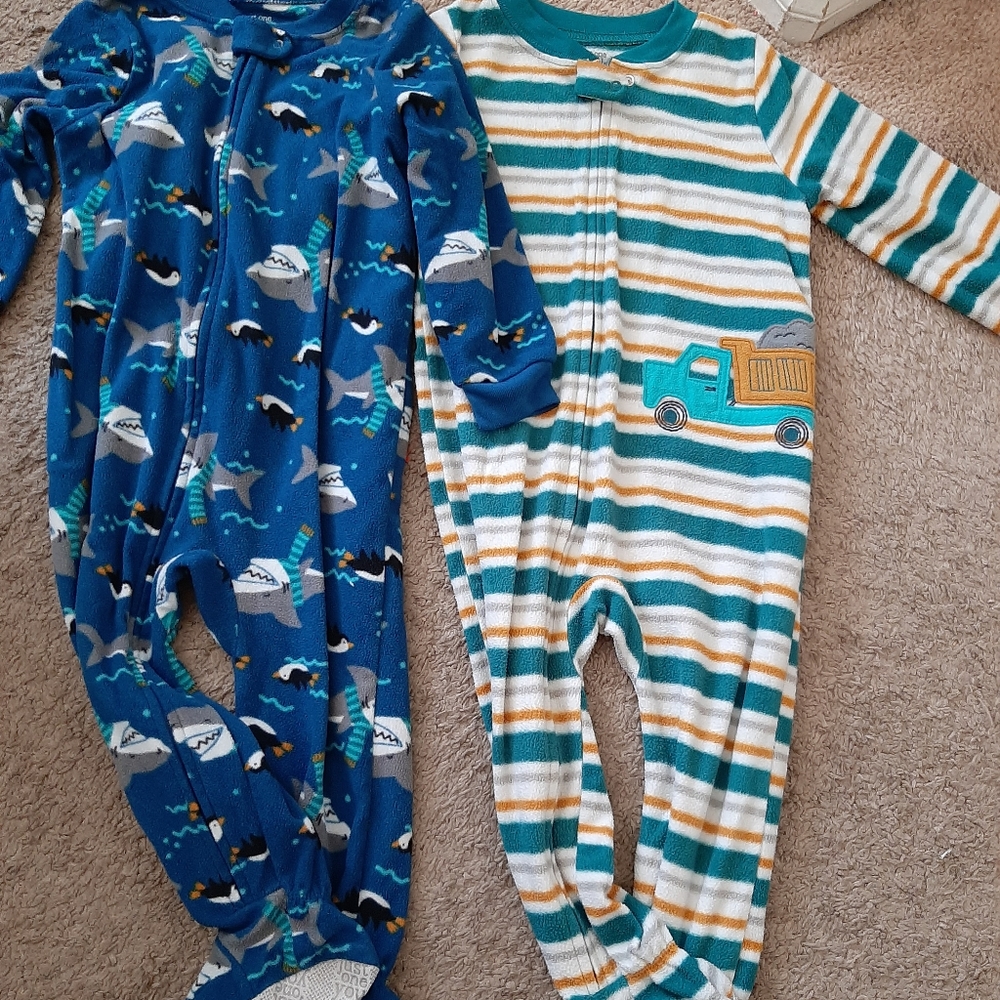 Set of Carters Footed Fleece Pajamas